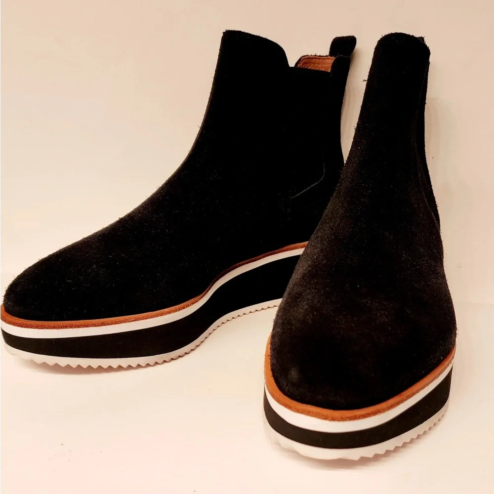 ANTONIO MELANI Brexton Platform Sneaker Ankle Bootie Women’s Black Suede Size 6M